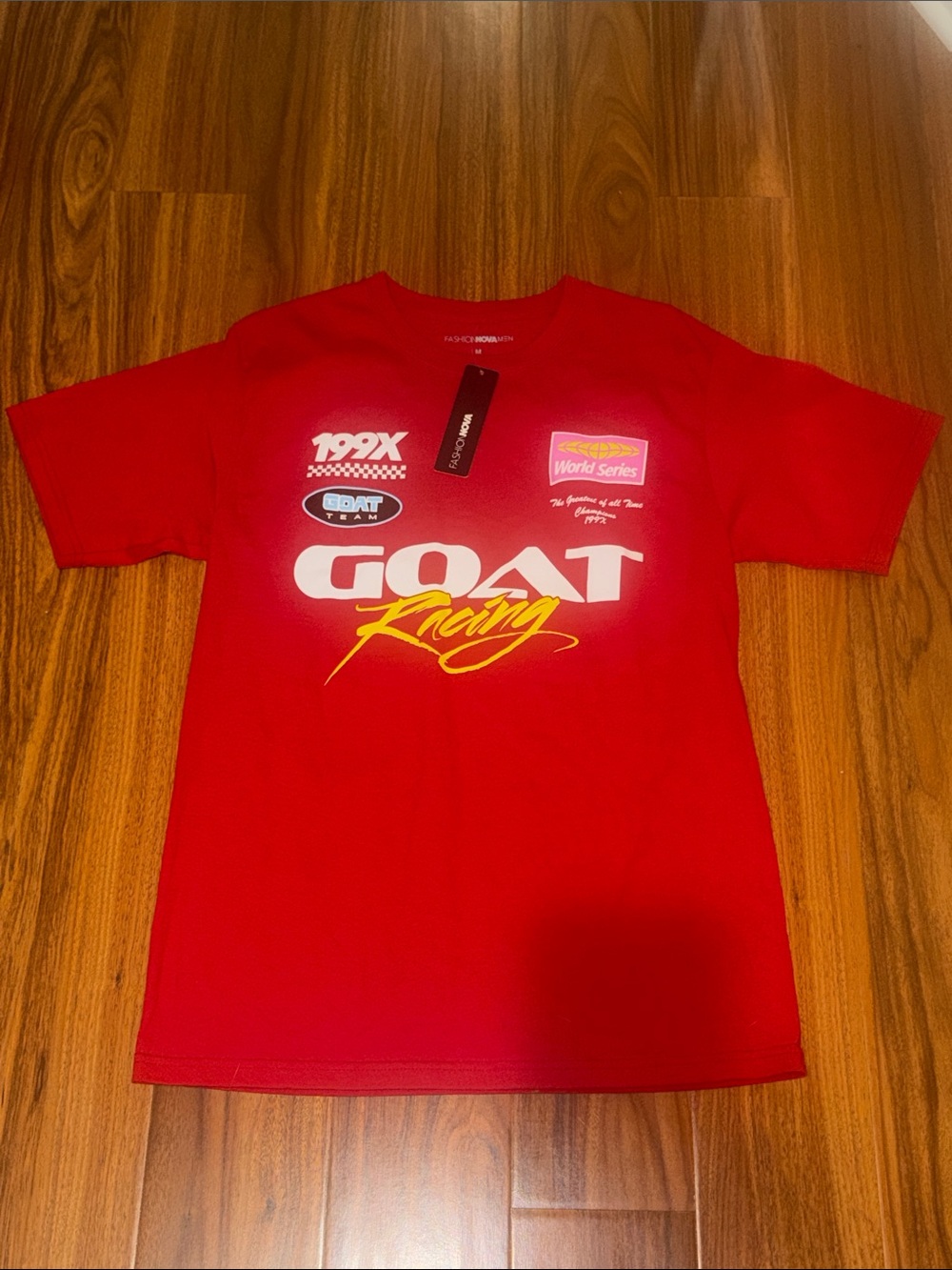 Fashion Nova Red GOAT Racing Graphic Tee for Kids